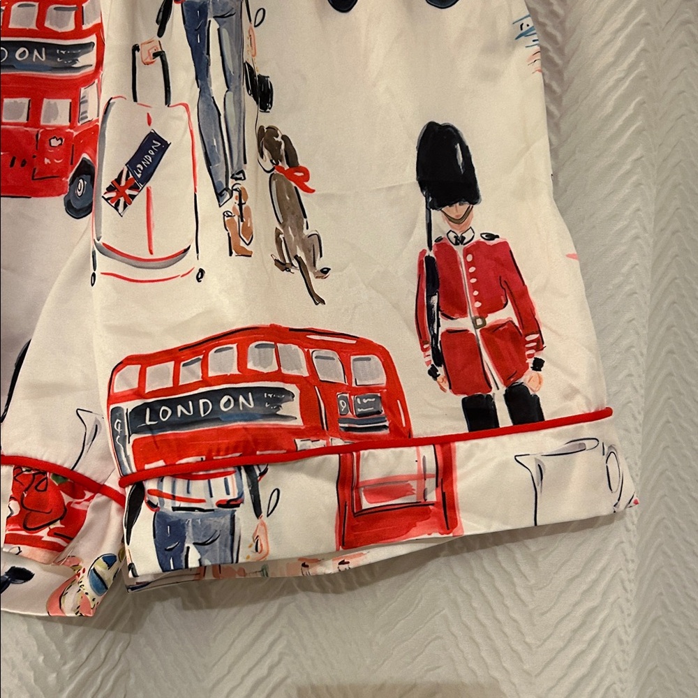 SHESHOW Red and White London Pajama Set - Picture 2 of 5